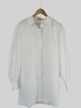 Amelius 'Blythe' White Button Down Shirt Dress M | BNWT