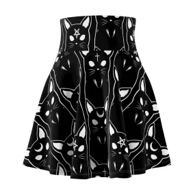 Black Cat Witchy Skater Skirt