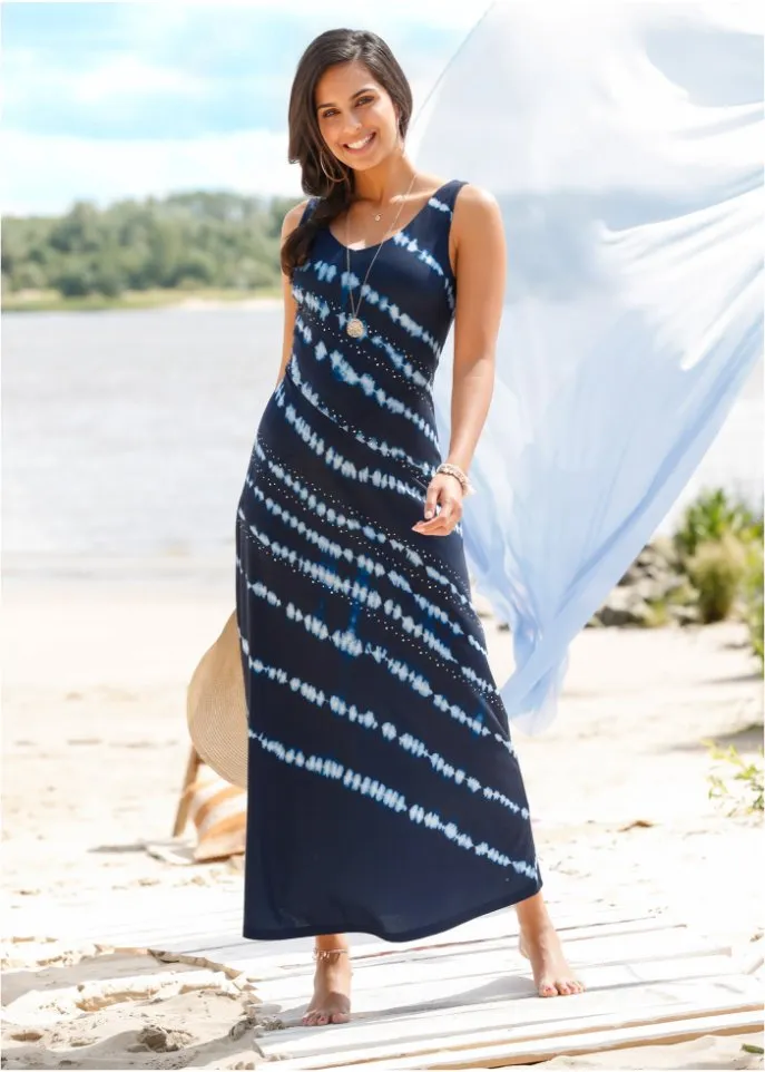 Bodyflirt tie-dye maxi dress, blue