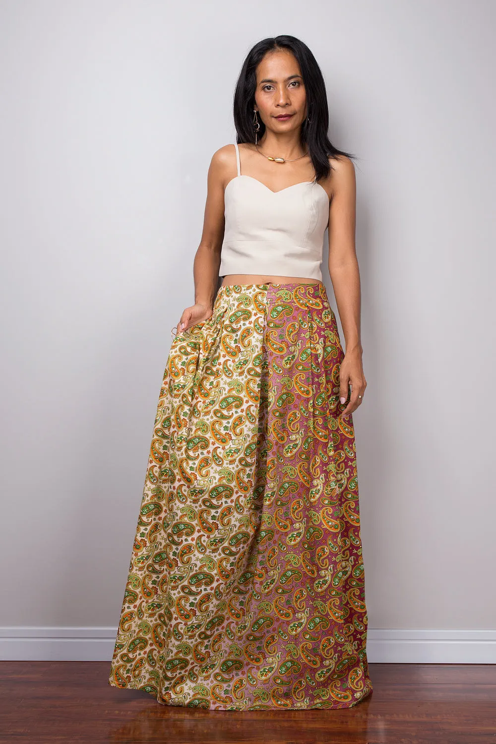 Bohemian Paisley maxi skirt