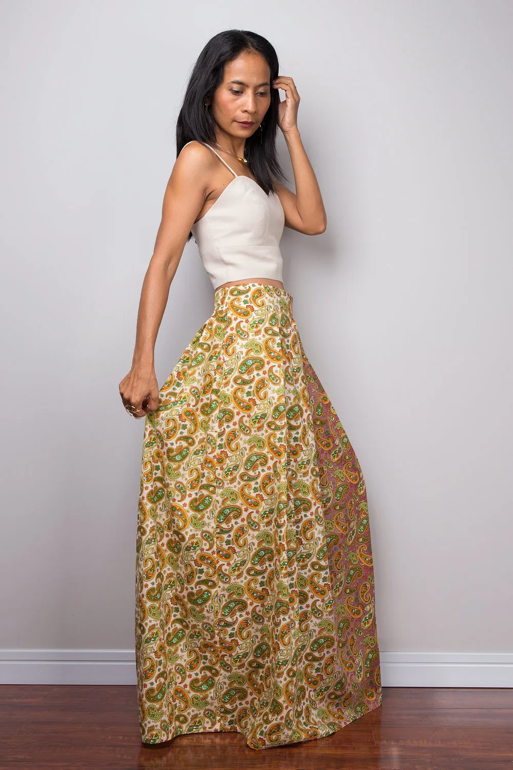 Bohemian Paisley maxi skirt