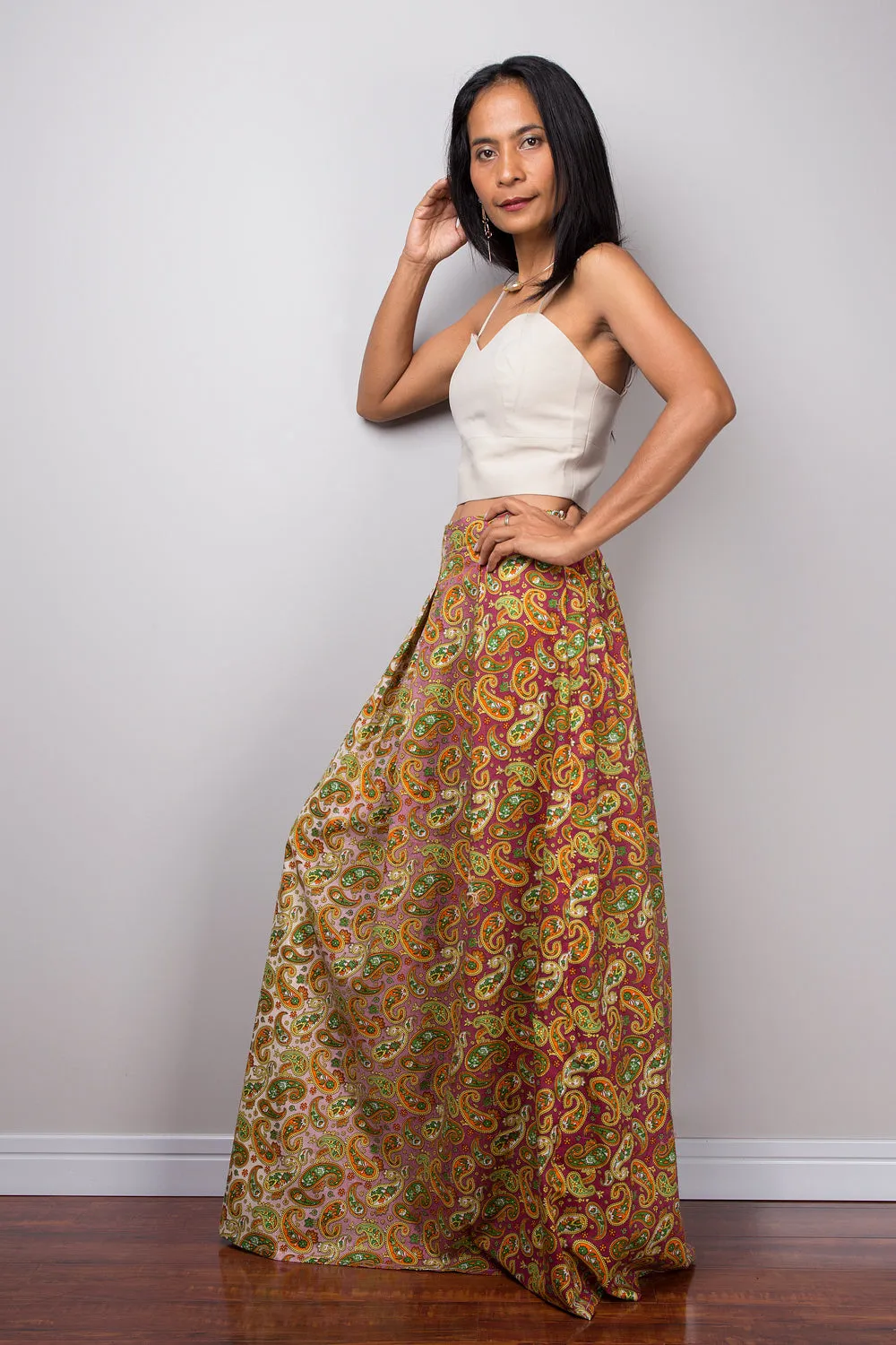 Bohemian Paisley maxi skirt