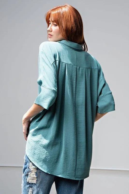 Button Down Shirt in Teal