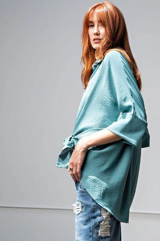 Button Down Shirt in Teal