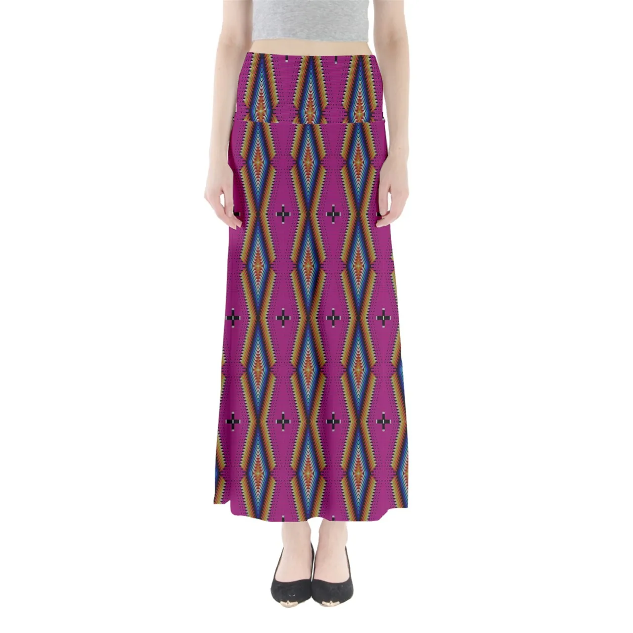 Diamond in the Bluff Pink Full Length Maxi Skirt