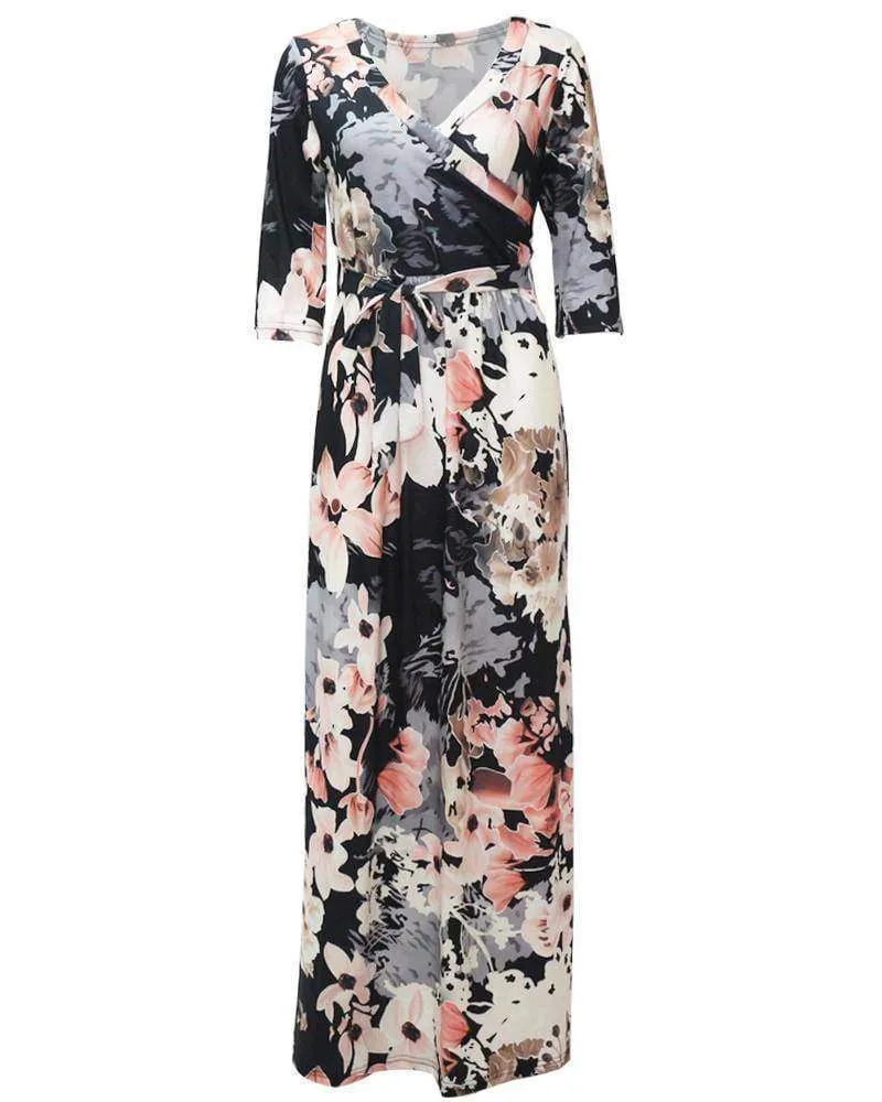 Floral Print Maxi Boho floral bohemian Dress (US 4-14)