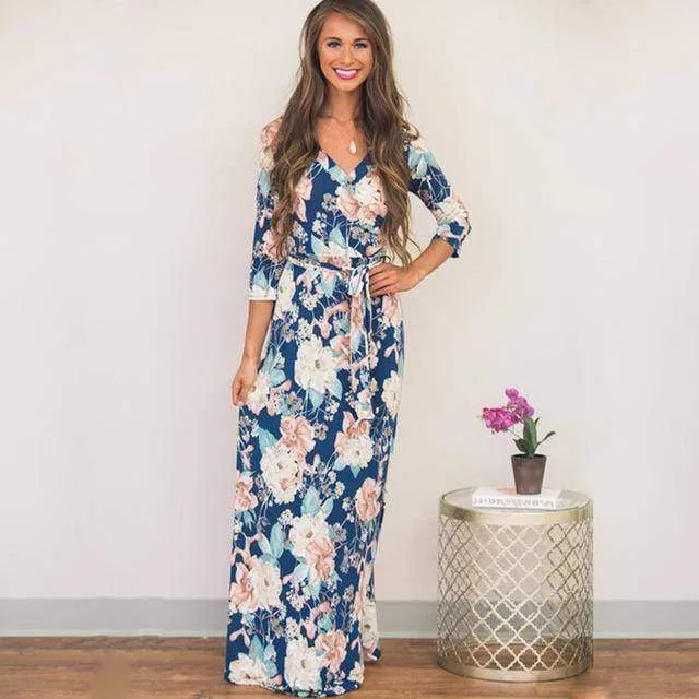 Floral Print Maxi Boho floral bohemian Dress (US 4-14)