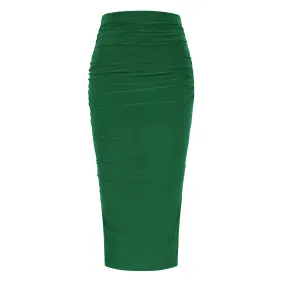 Green soft touch bodycon pencil wiggle skirt