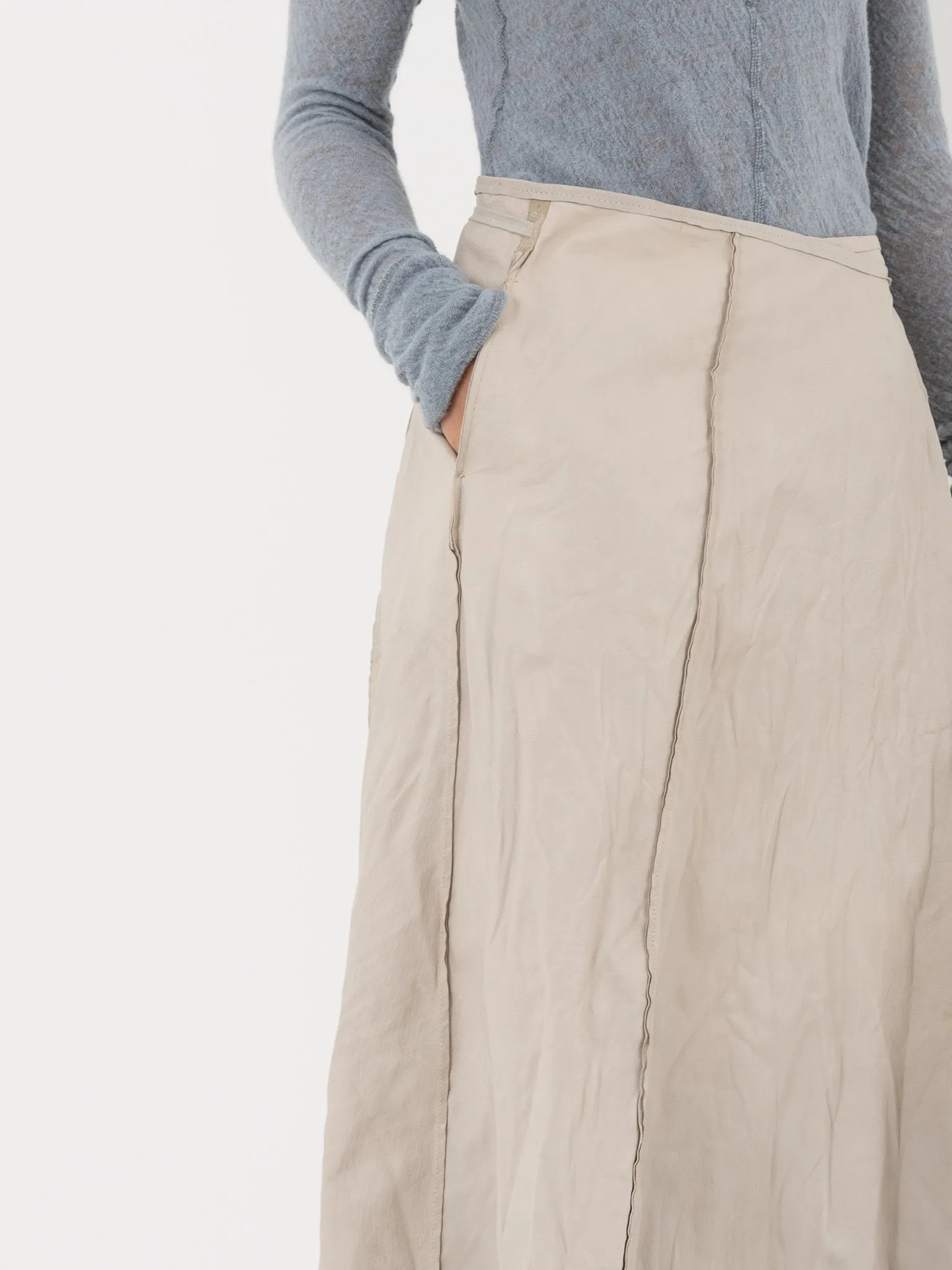 Hazel Brown Leather Wrap Skirt