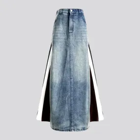 Light mixed high rise jeans skirt