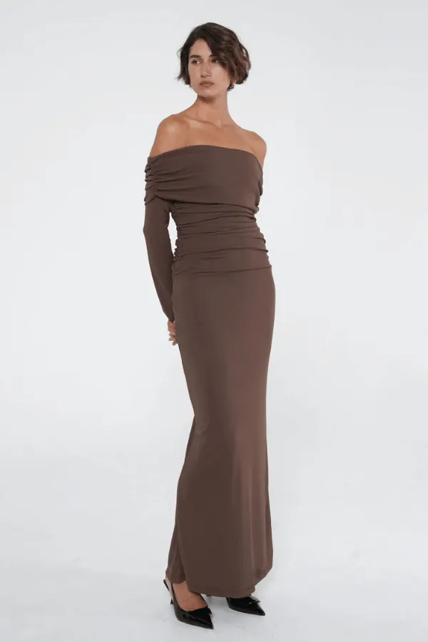 Lorena Maxi Dress Ash Brown