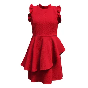 Tween Mock Neck Peplum Dress