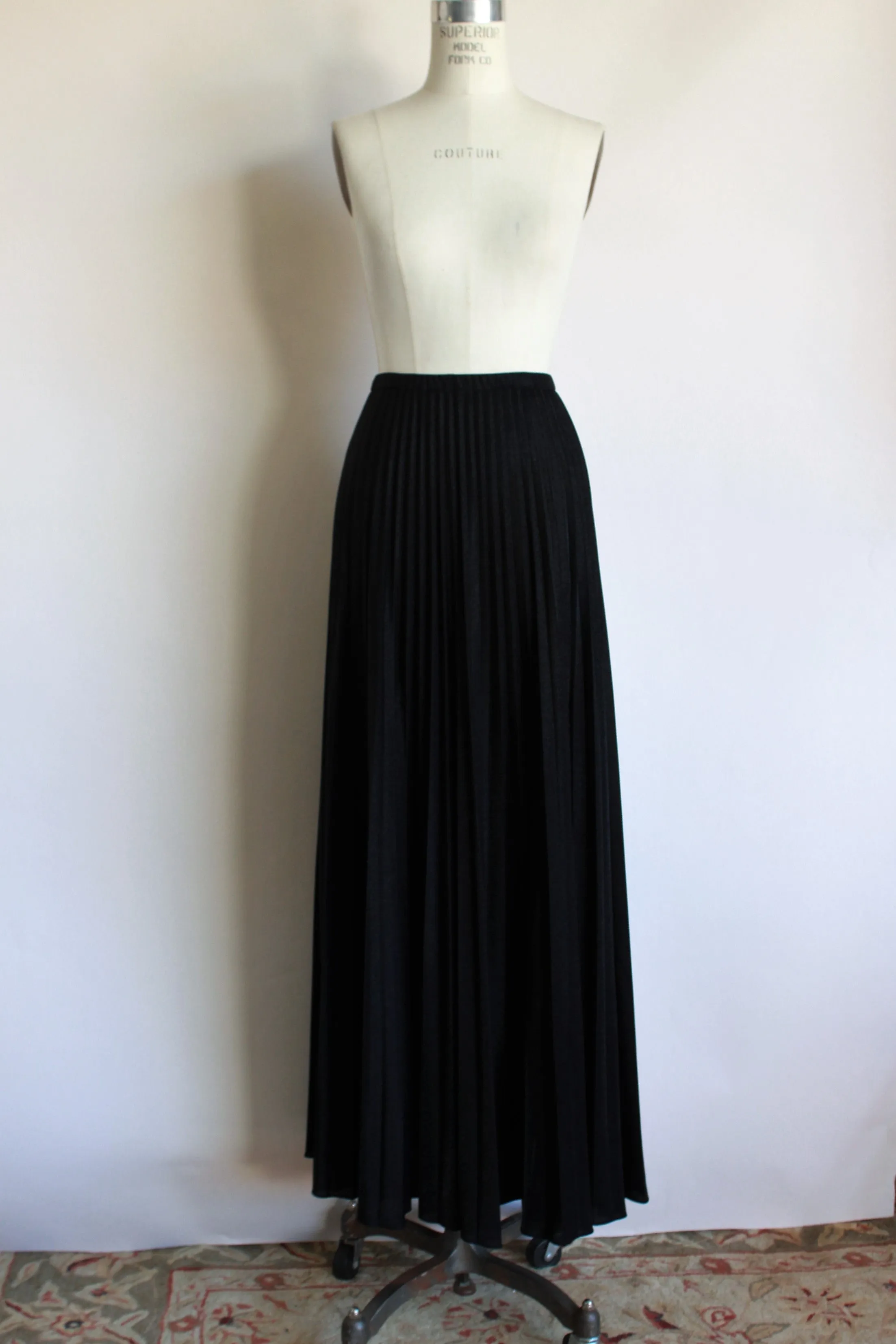 Vintage 1980s Broomstick Pleated Maxi Skirt