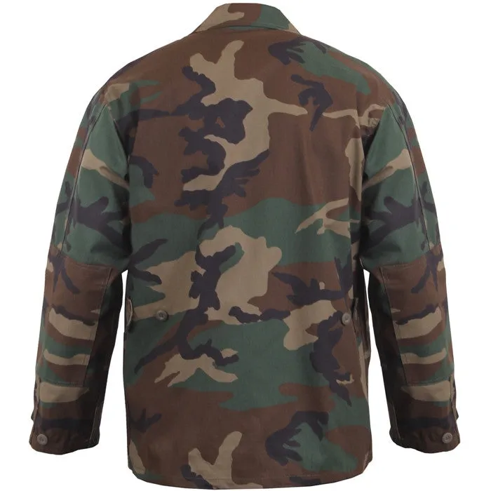 Woodland Camouflage - Military BDU Shirt - Polyester Cotton Twill